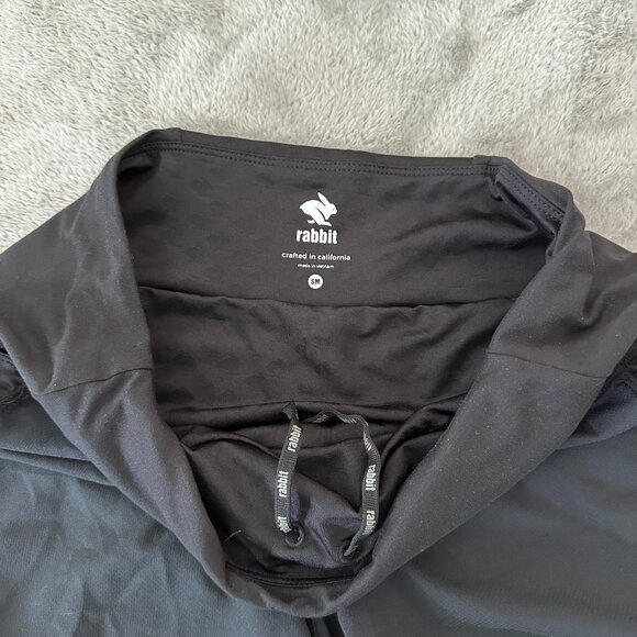 Rabbit Black Running Shorts SMALL Women's Lined Drawstring 4" Inseam - Picture 2 of 6